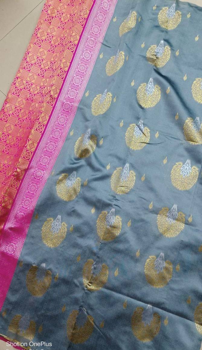 New Borderless Soft Lichi Kanchipuram Saree Catalog